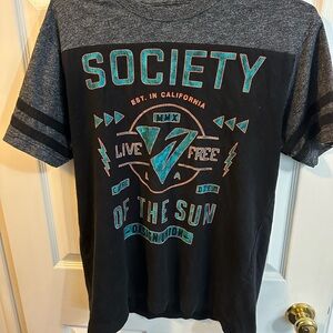 Society Black and Gray Graphic Tee